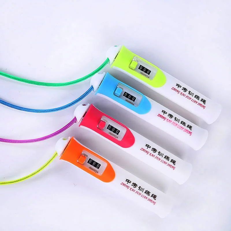 

New Style Students Exam Training Only in Steel Wire Count Jump Rope Creative Candy Color Portable Fitness Jump Rope