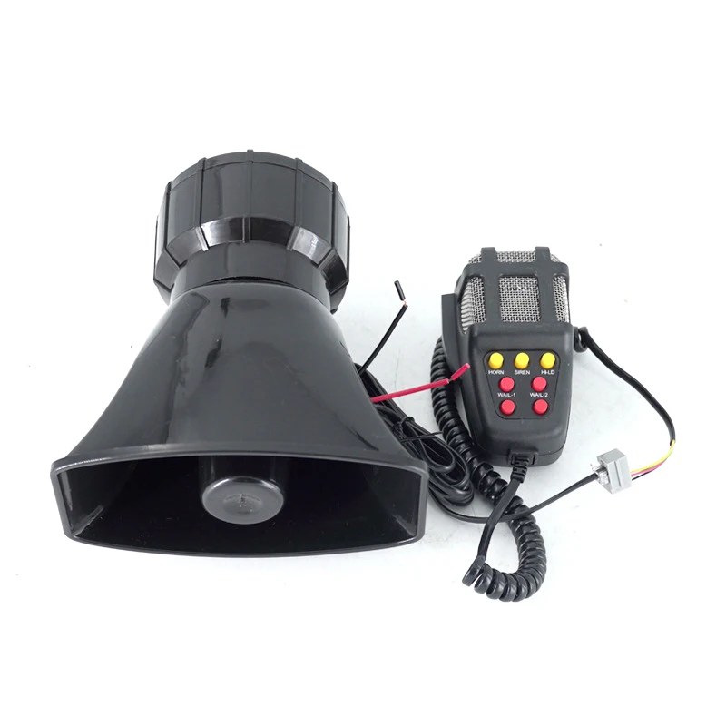 7-Sound Loud Car Warning Alarm Police Fire Siren Air Bugle PA Speaker 12V 60W Siren Air Horn Megaphone Car Horn 110DB