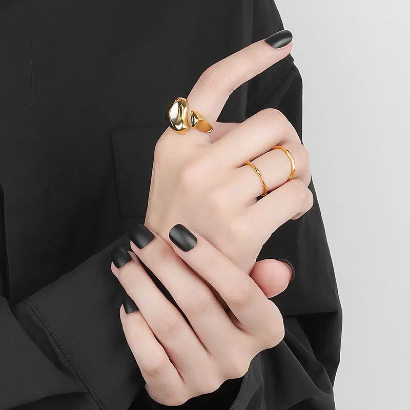 Silver Irregular Width Open Ring Female Jewelry, silver ring,opening ring,finger ring