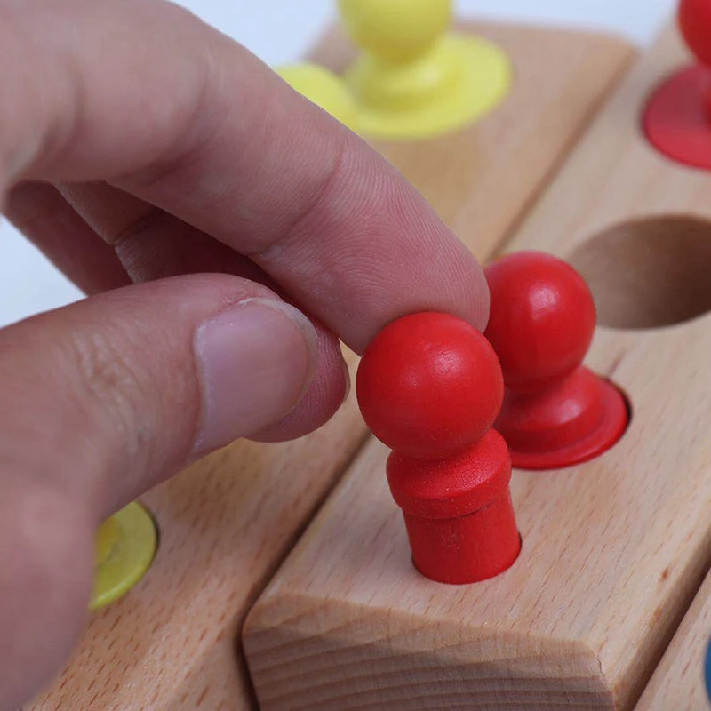 price reduction  Home-Sized Wooden Knobbed Cylinders Socket Family Pack Early Learning Education Toy 4Pcs/Set