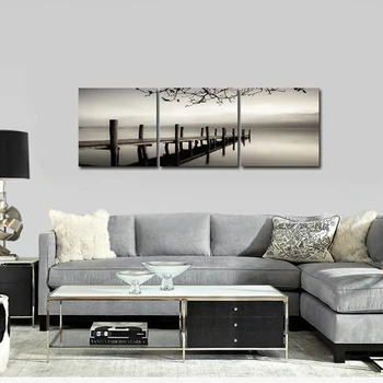 

Bedroom Picture Painting Canvas Print Wall Art Home Decor Landscape Gray