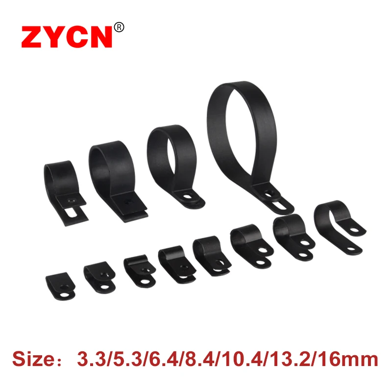 100PCS-Cable-Clips-R-Type-Plastic-Holder-Clamp-Fixation-Fasteners ...