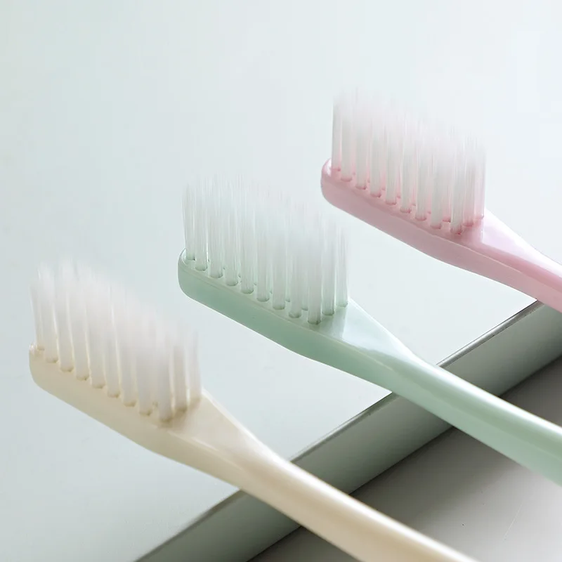 

10 Piece Set Japanese Style Toothbrush Household Couples Small Headband Protective Case Toothbrush Soft Bristle Combination Fami