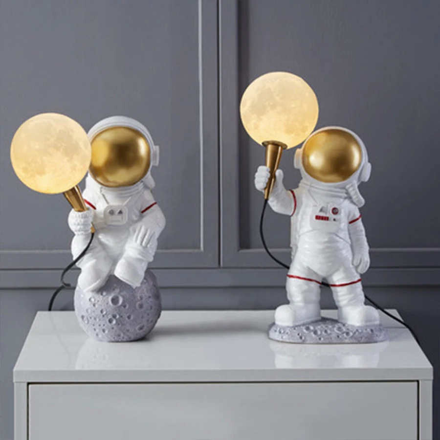 

Nordic Decoration Gift Night Light LED Astronaut Table Lamp Personality Living Room Bedroom Children's Room Moon Exploration