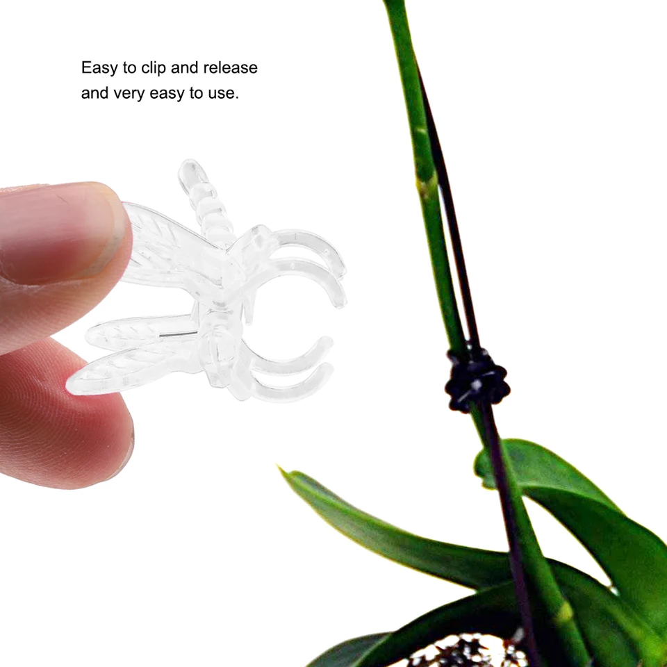 VARAKA 100pcs Clip per Orchidee Colorate Clip di Supporto per Piante in plastica, Clip per Fiori da Giardino per Mantenere i gambi delle Viti Crescere verticalmente Supporto Fisso ponteggi per Piante