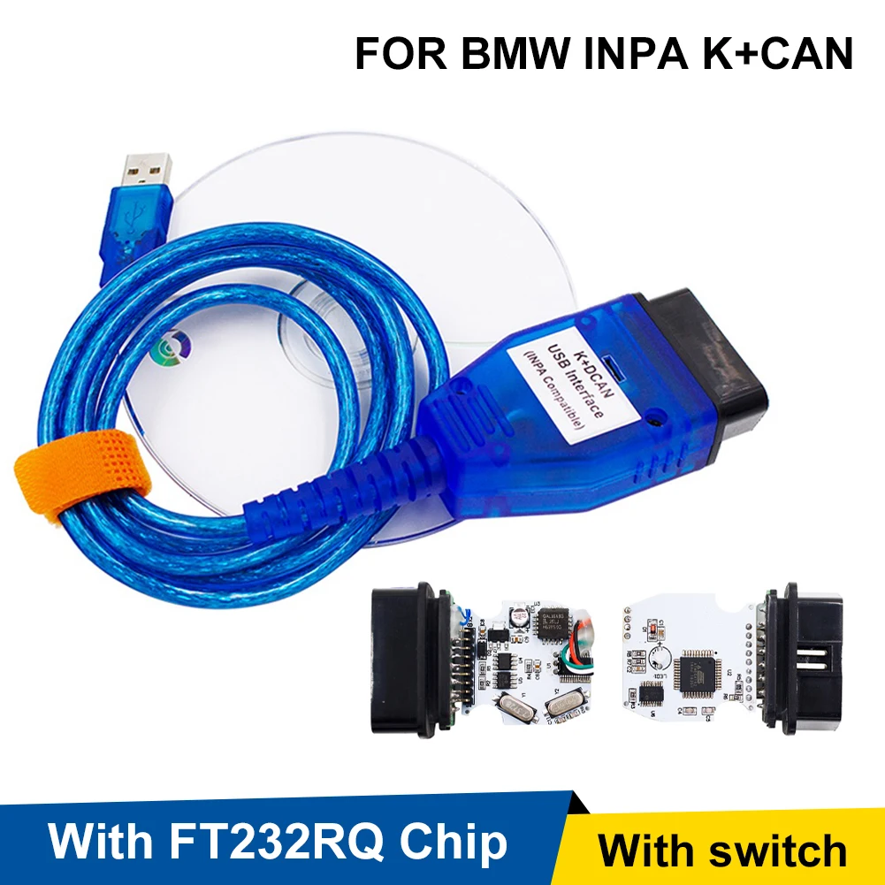 Лучший для BMW INPA K + CAN Ediabas DCAN Интерфейс серии с переключателем чип FT232RL USB кабель