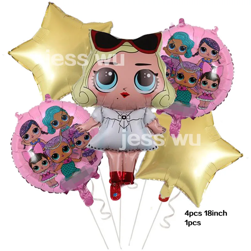 

5pcs Surprise doll LO balloon 18inch Multi Air Balloon Happy Birthday Party Helium Balloon Decorations Wedding Party