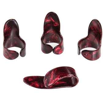 

Ballad Guitar Finger Set Guitar Pain-Proof Finger Set Pluck Piece Accessories Guitar Guitar Finger Thumb Index Finger Set(Red)