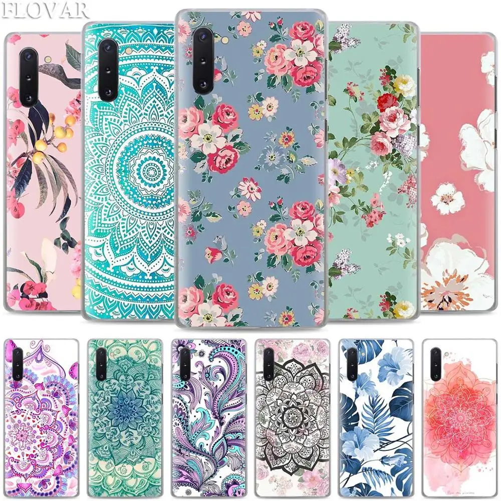 

Mandala Flower Datura Floral Phone Cases for Samsung Galaxy Note 10 S10 Plus 5G S10e A30 A40 A50 A60 A70 M40 Hard Cover Coque