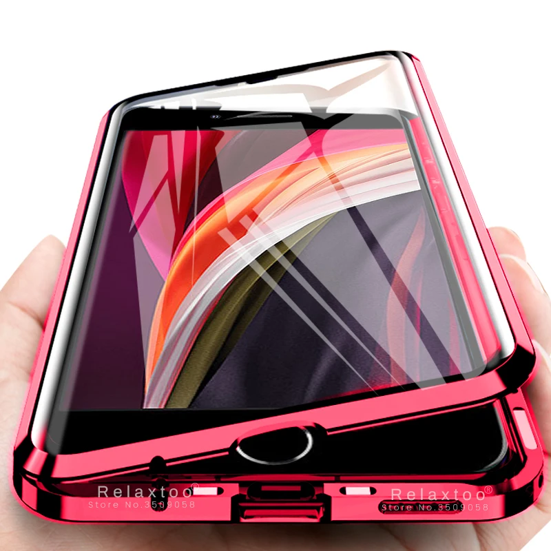 Полностью Магнитный флип чехол 360 ° для iphone se 2020 aifone 11 pro xs max xr x 7 8 plus двухсторонний