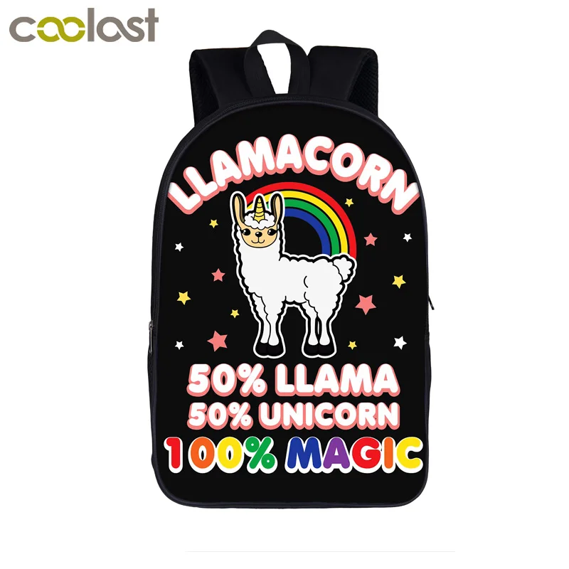 Забавный рюкзак Llama школьные сумки для девочек и мальчиков мультяшный Детский