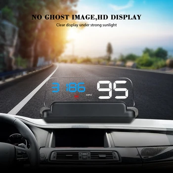 

HUD Display OBD2 Gauges Mirror Car Head Up Display Digital Speedmeter Car Accessories Projector With Security Alarm Water Temp