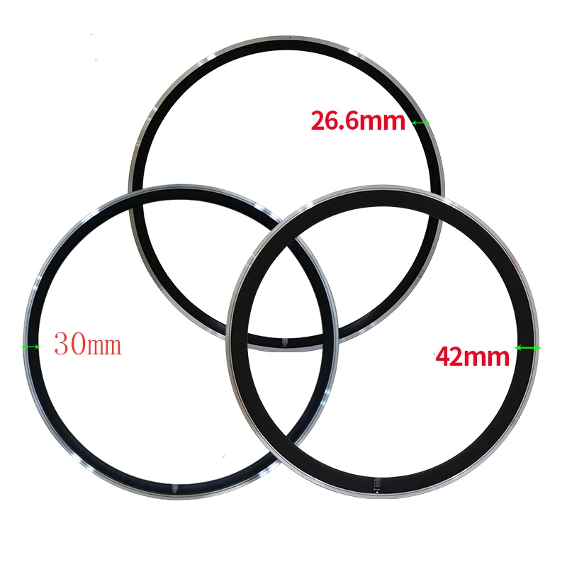1 шт. Road Bike rims ободного тормоза Алюминиевый обод колеса велосипеда 700C высокое: 26