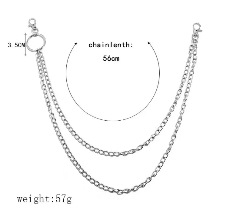 1-3 слоя Рок Панк крюк брюки цепочка на талию ремень металлический кошелек серебряная цепь хип-хоп цепь ремни для женщин мужчин брюки аксессуары
