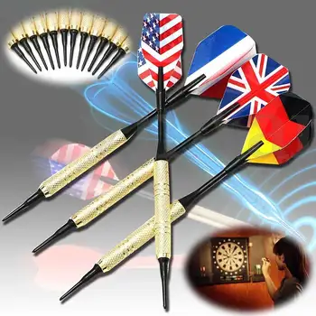 

Hot 12pcs Brass Darts National Flag Flights Metal Needle Dart Set with Extra Dart Heads MVI-ing