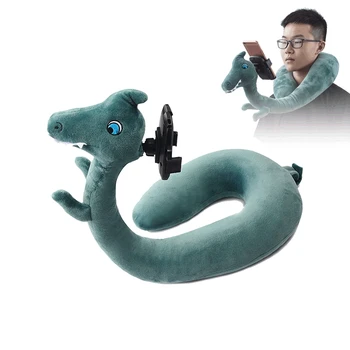 

2-in-1 Cartoon U-shaped Pillow Multifunctional Lazy Mobile Phone Bracket U-shaped Pillow 360 Degree Rotate Phones Holder Stand