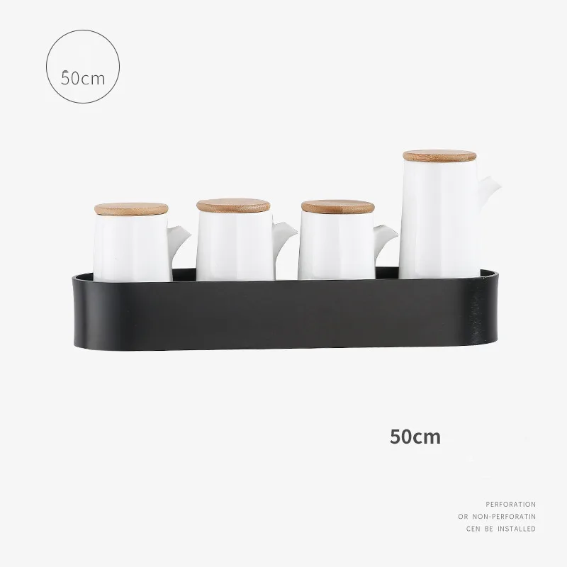50cm black Полка для ванной комнаты Алюминиевая душевая полка для ногтей душевая полка черный серебристый стойка для хранения всасывания стойка для хранения корзины аксессуары для ванной комнаты - Цвет: 50cm black