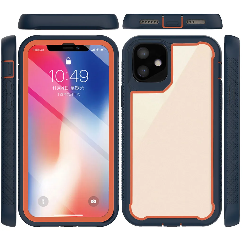 Для iPhone 11 6,1/для iPhone 11 Pro 5,8 чехол Гибридный сверхмощный ударопрочный Прозрачный чехол для задней панели S10