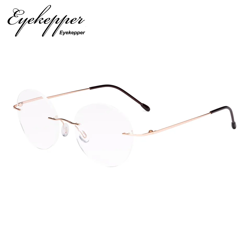 round frameless reading glasses