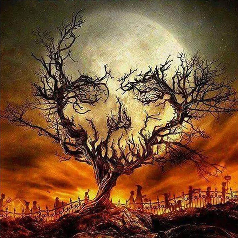 

Square/Round Handmade Diamond Embroidery 5D DIY Diamond Painting Cross Stitch Skull Tree Diamond Mosaic Home Decor Painting