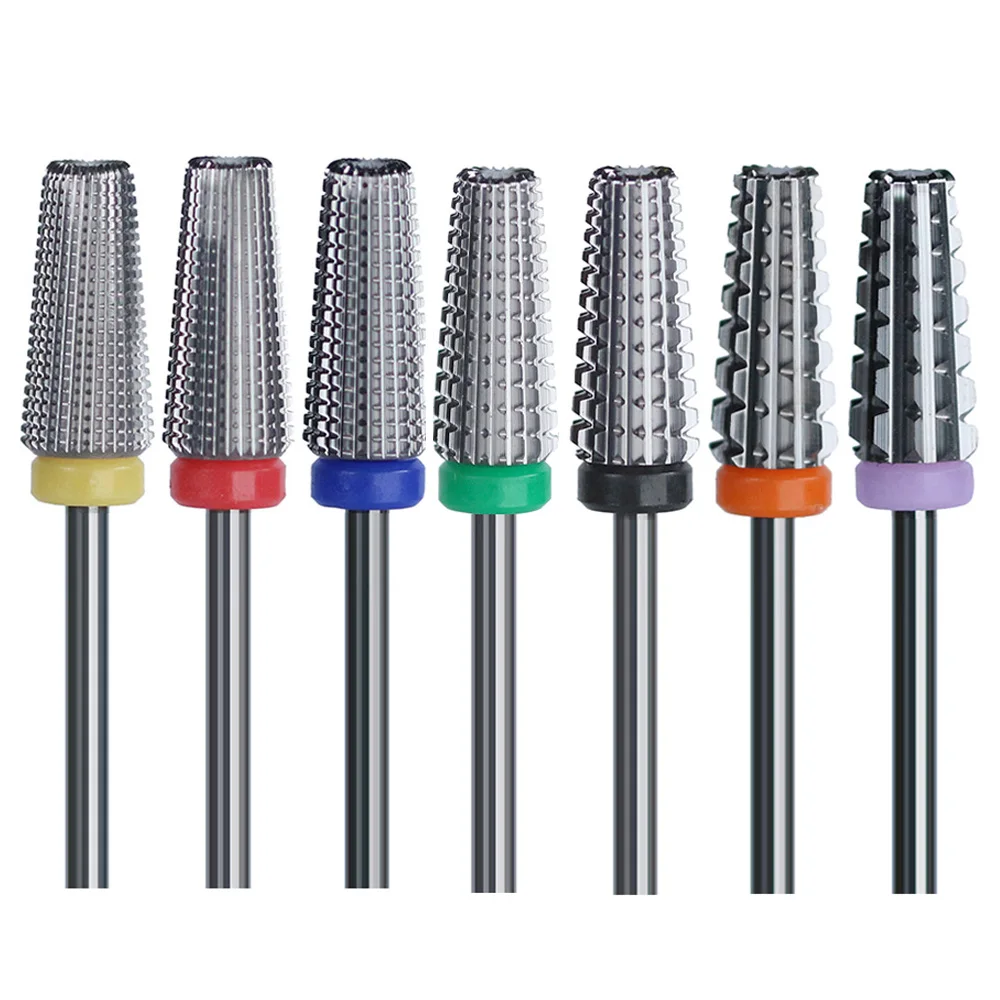 

Серебро 5 в 1 конические твердосплавные сверла ногтя фреза для удаление маникюра Acylics & гель аксессуары для ногтей Инструменты