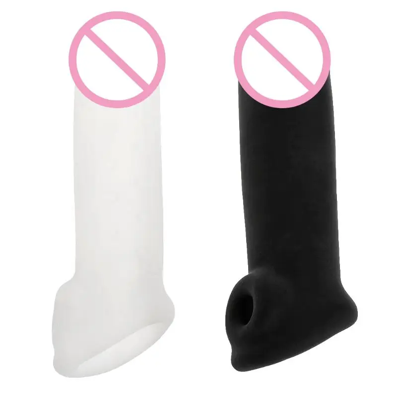 

Big Penis Extender Enlarger Penis Sheath Cock Enhancer Ball Stretch Sleeve Girth Black White 16x4cm