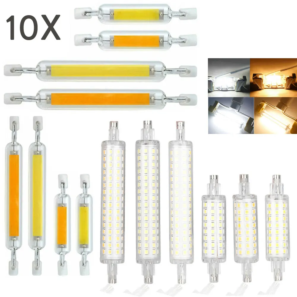 10X R7s светодиодный J78 J118 7W 12W 15W 20W COB SMD 2835 светодиодсветодиодный лампы кукурузы