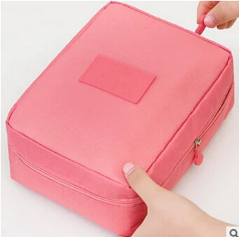 Outdoor travel nylon beautician Makeup box waterproof makeup organizer bathroom Storage Box ladies portable bath hook wash Bag - Цвет: Pink