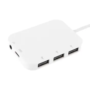 

Type C to 3x USB 2.0 Hub Adapter USB C PD Charging 3.5mm audio Jack for Laptop