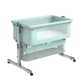 

Height Adjustable Baby Crib Newborn Bedside Bed Rocking Movable Fortable Baby Nest With Mattress Mosquito Net Sleeping Bed