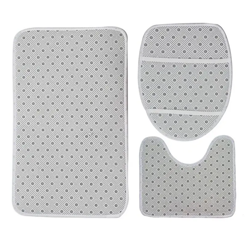 New Romantic 4Pcs/Set Rose Pattern Non-Slip Home Toilet Pad Cover Bath Mat Shower Curtain Set for Valentine's Day
