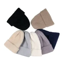 Зимние шапки для мужчин и женщин, вязаные одноцветные милые шапки для девочек, осенние женские шапочки, теплые женские повседневные Шапки