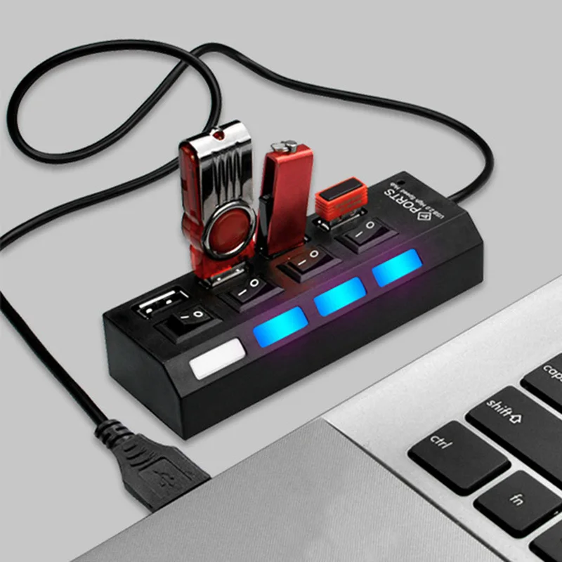 New 4/7 Ports USB HUB 2.0 3.0 High Speed USB Splitter Expander Multi-Port Independent Switch for PC Laptop Windows