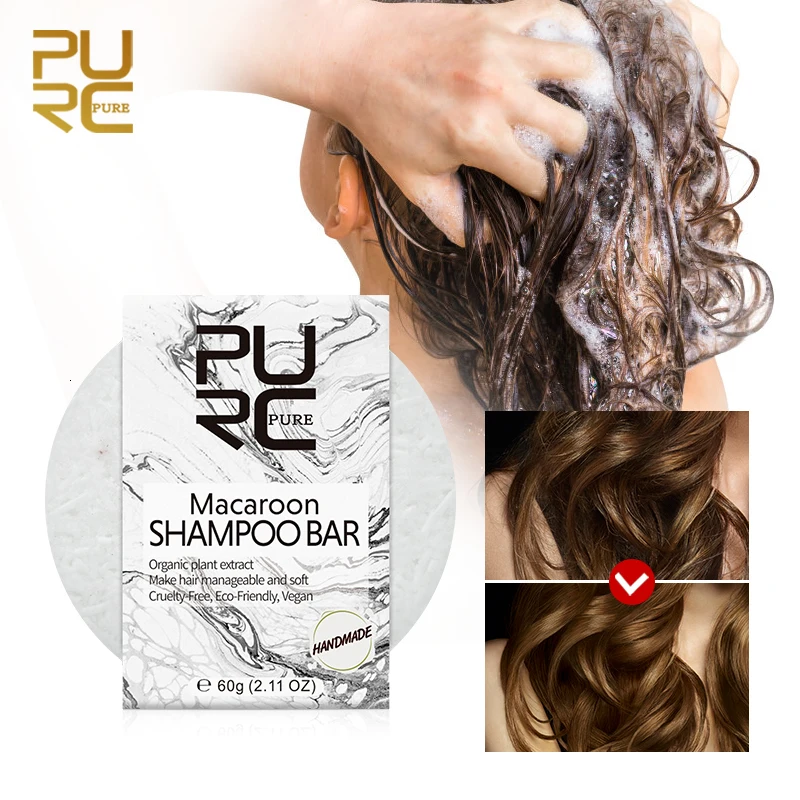 PURC шампунь макарун мыло управляемые мягкие волосы органический растительный экстракт шампунь для волос