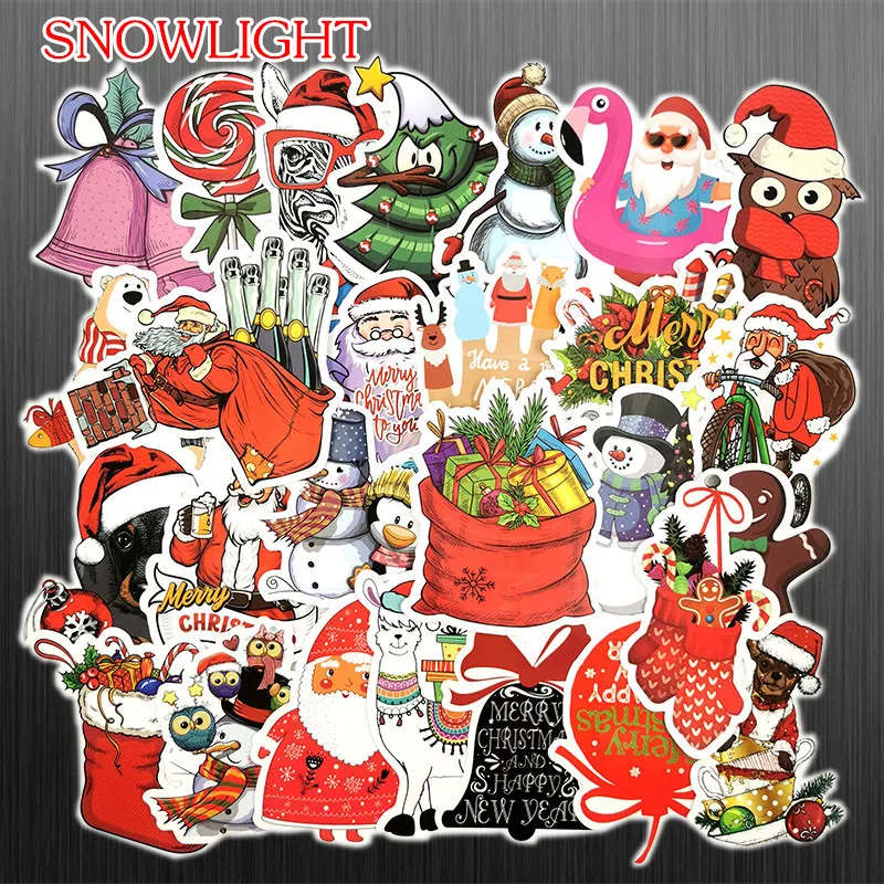 10/30/50 pcs/pack Cartoon Skateboard Waterproof PVC Diary Street Doodle Christmas Tree Snowman Sticker For Album Laptop Window