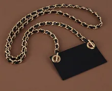 DIY Kit Cowhide Leather Chain+Insert Change Your Flap Card Holder Into A Small Crossbody Purse