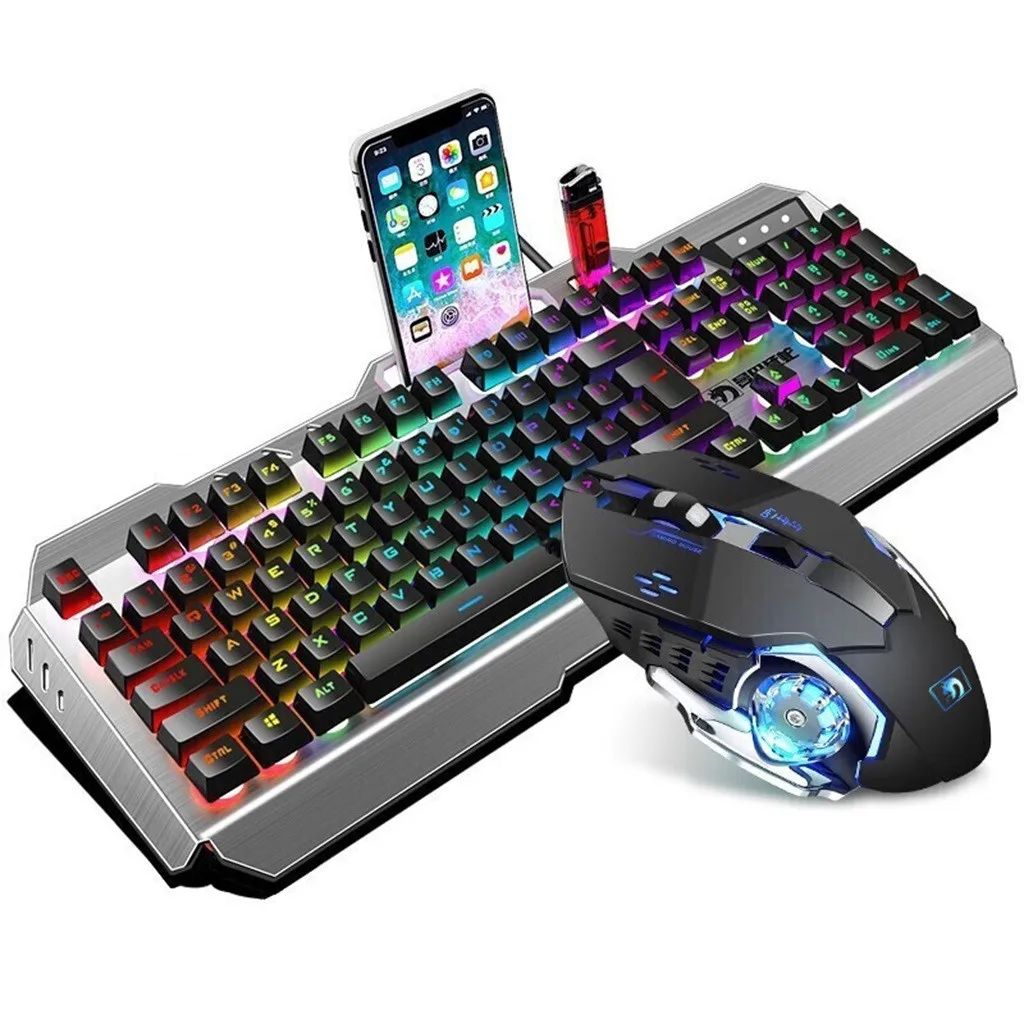 1 комплект игровая Механическая Проводная 16 RGB Подсветка эргономичная клавиатура