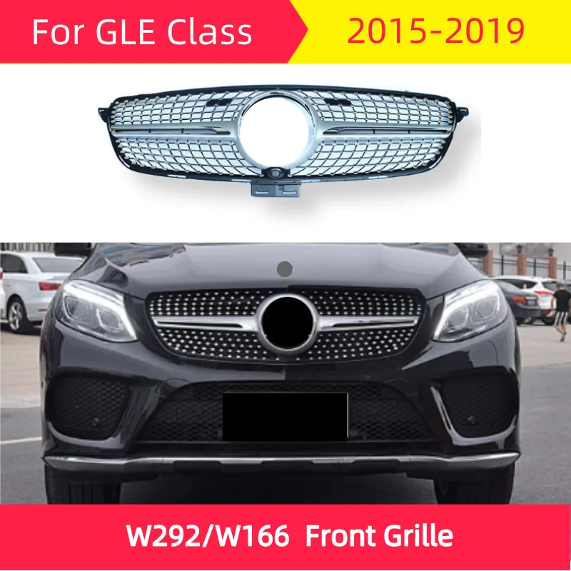 Алмазная Передняя решетка для Mercedes W292 W166 SUV GLE Class 2015-2019 GLE300 GLE400 GLE450 Coupe ABS