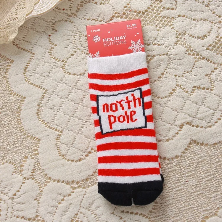Детские носки; милые рождественские носки с Санта-Клаусом и оленем; детские носки для новорожденных; Meias Infantil; носки для маленьких мальчиков и девочек; Рождественская детская одежда - Цвет: As picture