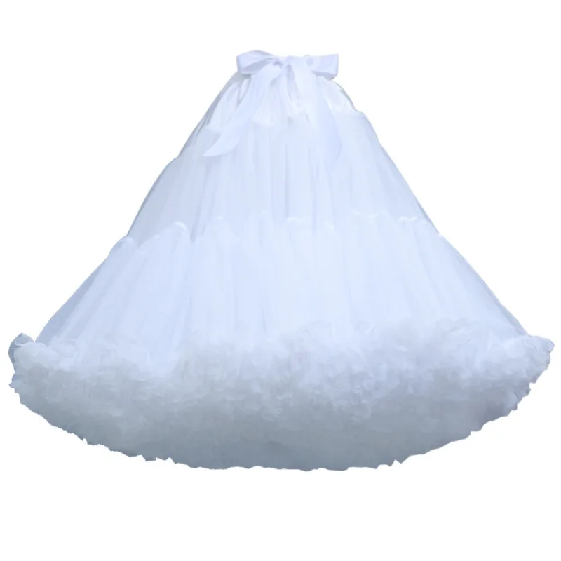 Woman Short 55cm Underskirt Rockabilly Ruffle Tulle Black White Puffy Tutu Skirt Cosplay Cocktail Lolita Petticoat