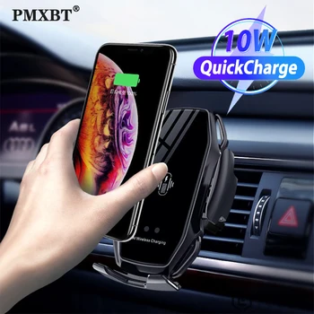 

A5 Car Wireless Charger For iPhone 11 Pro XS Max Infrared Induction Qi 10W Fast Wireless Charger Air Vent Mount Car Phone Holder