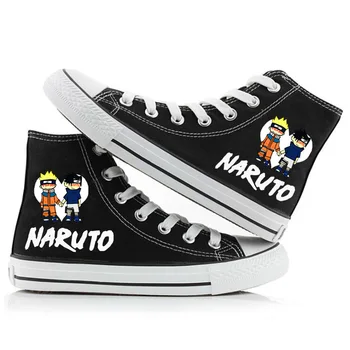 

High-Q Unisex Anime NARUTO Uzumaki Naruto Canvas Shoes plimsolls Cartoon NARUTO Uchiha Sasuke Casual Duck shoes rope soled shoes