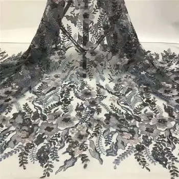 

Sequins Lace Fabric 2020 Nigerian French Tulle Lace with Sequins Embroidery Lace Fabric for Dress