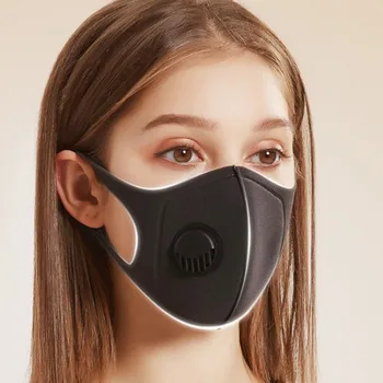 

Unisex Dust Respirator PM2.5 Breathing Filter Valve Mask Black Reusable Sponge Mask Anti-Haze Respirator y