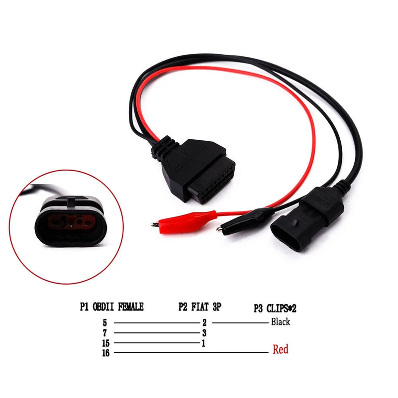 3 Pin OBD OBD1 к 16 OBD2 разъем адаптера диагностический aux кабель проектора для Fiat Alfa Lancia