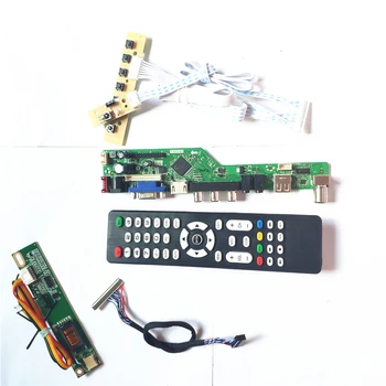 

For N154I1-L02/L03 VGA HDMI AV USB RF Remote+Inverter+keyboard LCD display panel 1CCFL 30Pin LVDS T.V56 controller board DIY kit