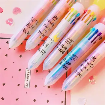 

Multi-color 10 In 1 Candy Color Ball Ballpoint Pen Cute Marker Pen