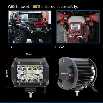 

Pods Work Lights Mount Combo Driving White Torch Waterproof LED Aluminum alloy