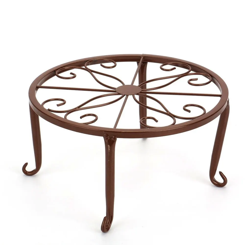 Potted Stander Wrought Iron Home Decor Classic Style Plant Balcony Create Round Garden Storage Rack Stand Floor Display Shelf