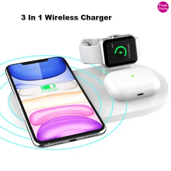 

Olpay 3 In 1 Wireless Charger Pad Qi Fast Charging Holder for Apple Watches 5 4 3 for Airpods Pro 2 for IPhone 11/11pro/X/XS/XR